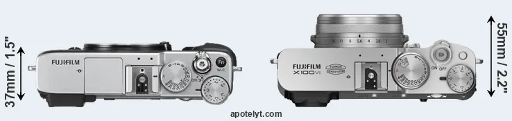 Compare X-E2S versus X100VI top