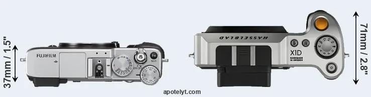 Compare X-E2S versus X1D top