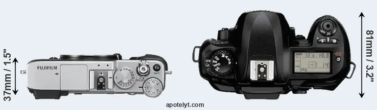 Compare X-E2S versus D100 top