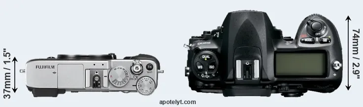 Compare X-E2S versus D200 top