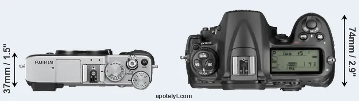 Compare X-E2S versus D300 top