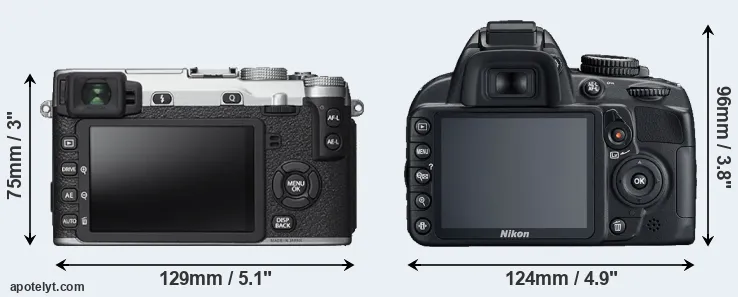 Comparison X-E2S or D3100 rear