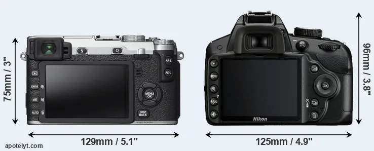 Comparison X-E2S or D3200 rear