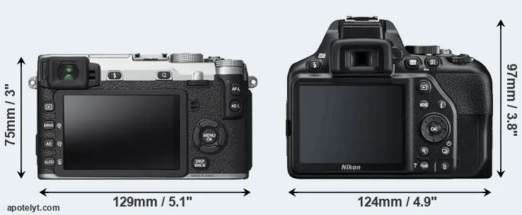 Comparison X-E2S or D3500 rear