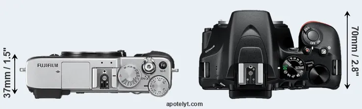 Compare X-E2S versus D3500 top