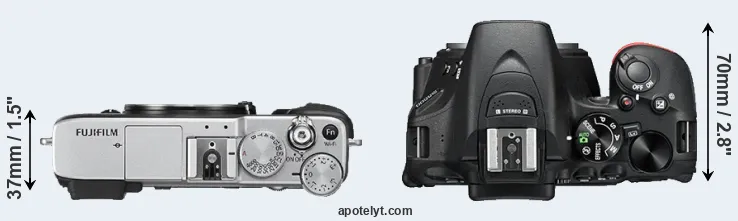 Compare X-E2S versus D5500 top
