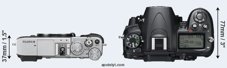 Compare X-E2S versus D7000 top