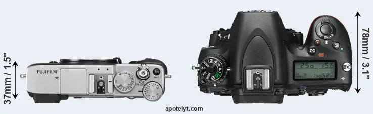 Compare X-E2S versus D750 top