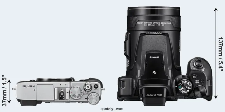 Compare X-E2S versus P900 top