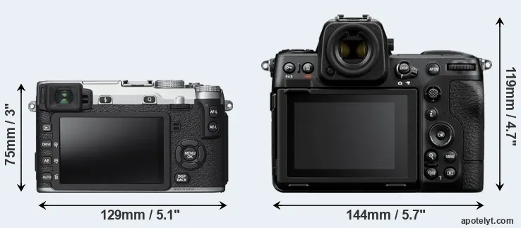 Comparison X-E2S or Z8 rear
