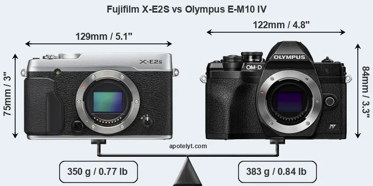Size Fujifilm X-E2S vs Olympus E-M10 IV