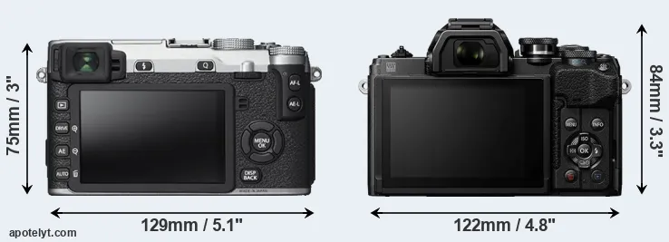 Comparison X-E2S or E-M10 IV rear