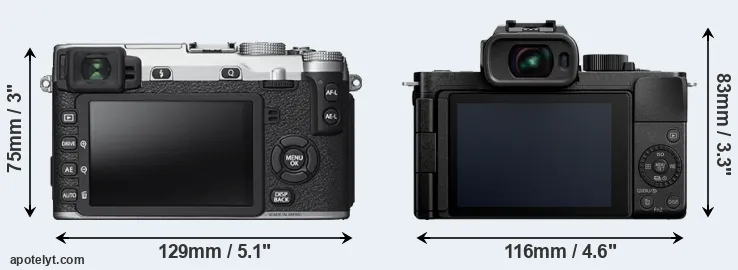 Comparison X-E2S or G100 rear