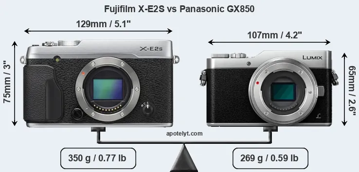 Size Fujifilm X-E2S vs Panasonic GX850
