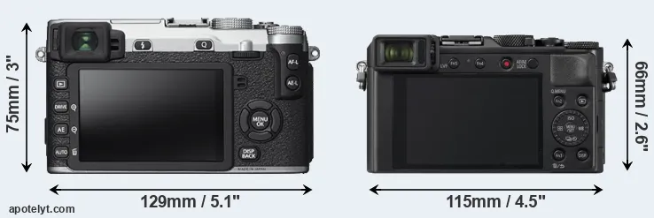 Comparison X-E2S or LX100 II rear