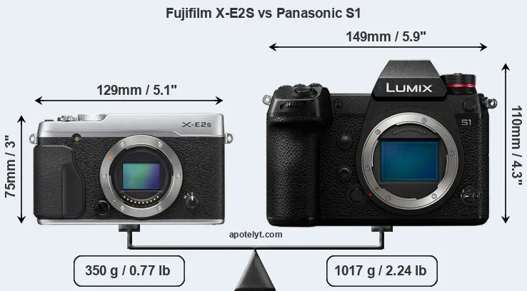 Size Fujifilm X-E2S vs Panasonic S1