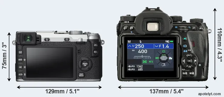 Comparison X-E2S or K-1 II rear
