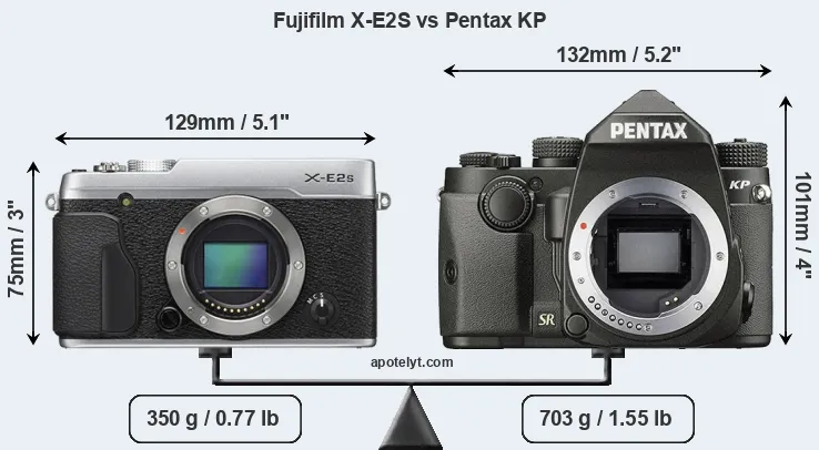 Size Fujifilm X-E2S vs Pentax KP