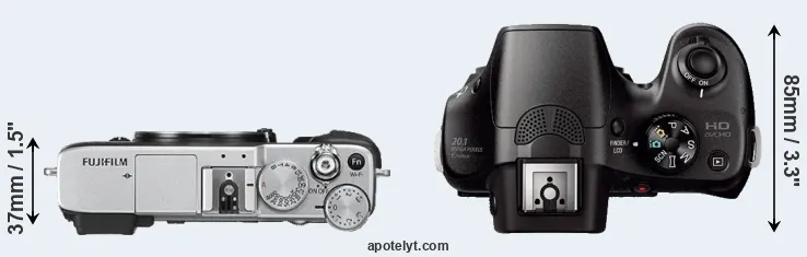 Compare X-E2S versus A3000 top
