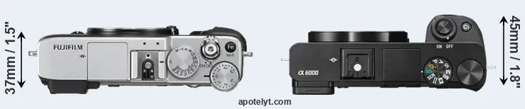 Compare X-E2S versus A6000 top