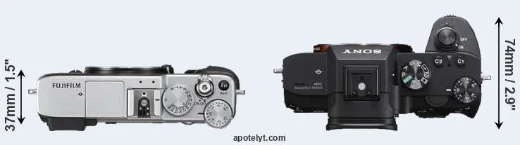 Compare X-E2S versus A7 III top
