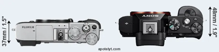 Compare X-E2S versus A7 top