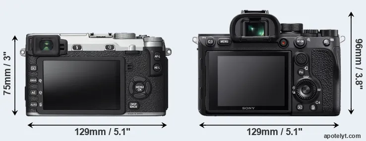 Comparison X-E2S or A7R IV rear