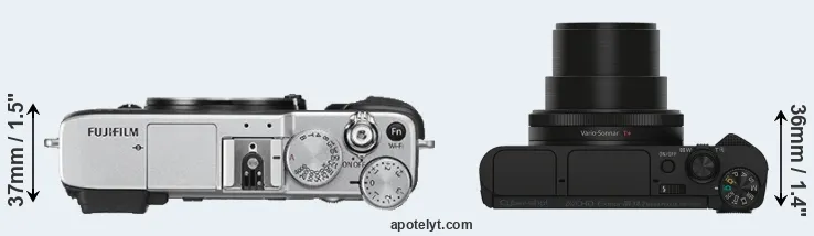 Compare X-E2S versus HX90V top