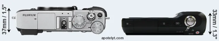 Compare X-E2S versus NEX-3 top