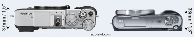 Compare X-E2S versus NEX-C3 top