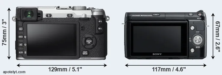 Comparison X-E2S or NEX-F3 rear