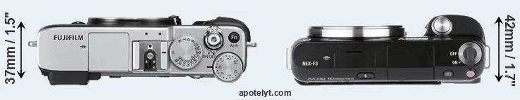 Compare X-E2S versus NEX-F3 top