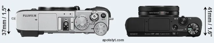Compare X-E2S versus RX100 V top