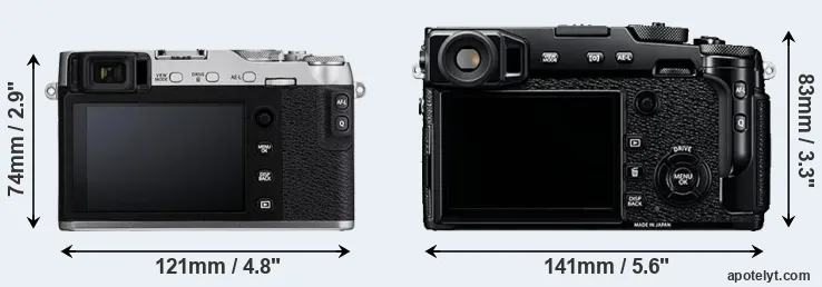 Comparison X-E3 or X-Pro2 rear