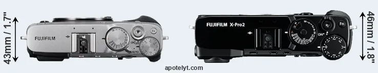 Compare X-E3 versus X-Pro2 top