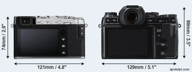 Comparison X-E3 or X-T1 rear