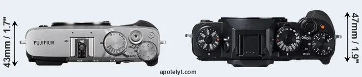 Compare X-E3 versus X-T1 top