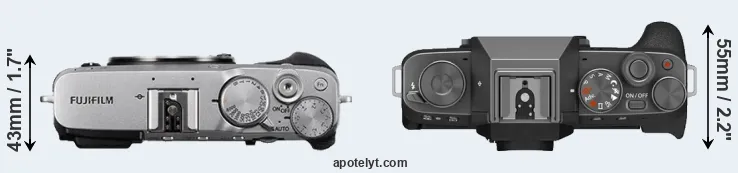 Compare X-E3 versus X-T200 top