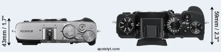 Compare X-E3 versus X-T3 top