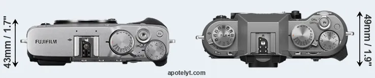 Compare X-E3 versus X-T50 top