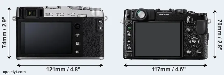 Comparison X-E3 or X10 rear