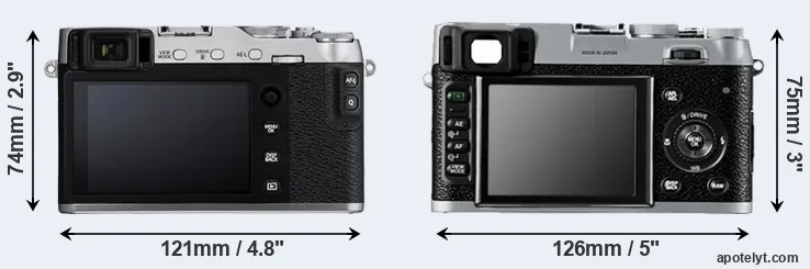 Comparison X-E3 or X100 rear