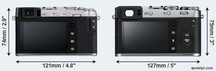 Comparison X-E3 or X100F rear