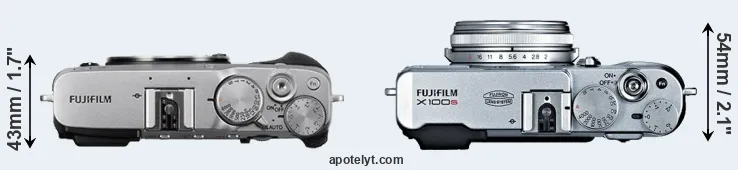 Compare X-E3 versus X100S top