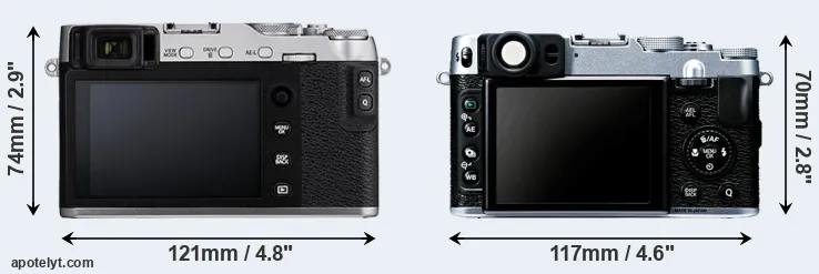 Comparison X-E3 or X20 rear