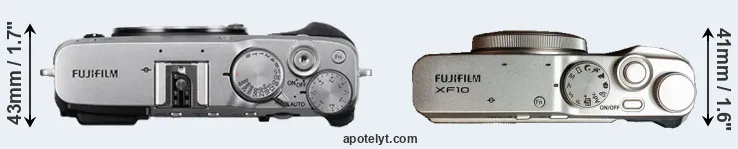 Compare X-E3 versus XF10 top