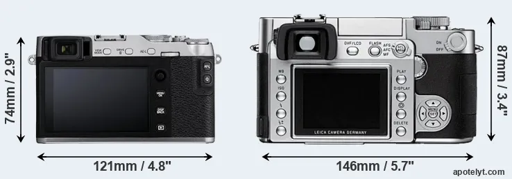 Comparison X-E3 or Digilux 3 rear
