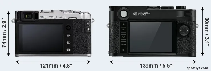 Comparison X-E3 or M10 rear