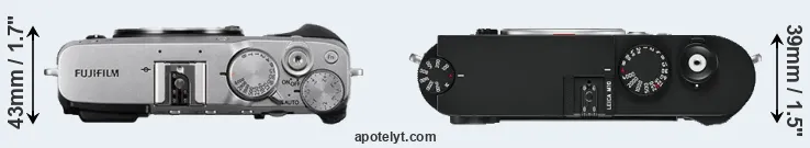 Compare X-E3 versus M10 top