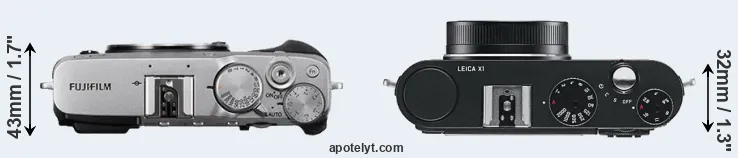 Compare X-E3 versus X1 top
